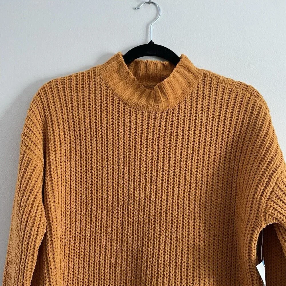 Arizona Jean Co Women S Venetian Gold Chenille Mock Neck Tunic Sweater NWT